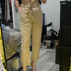 Beige, Paper Bag Waisted pants.